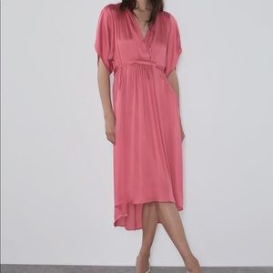 Zara satin effect dress